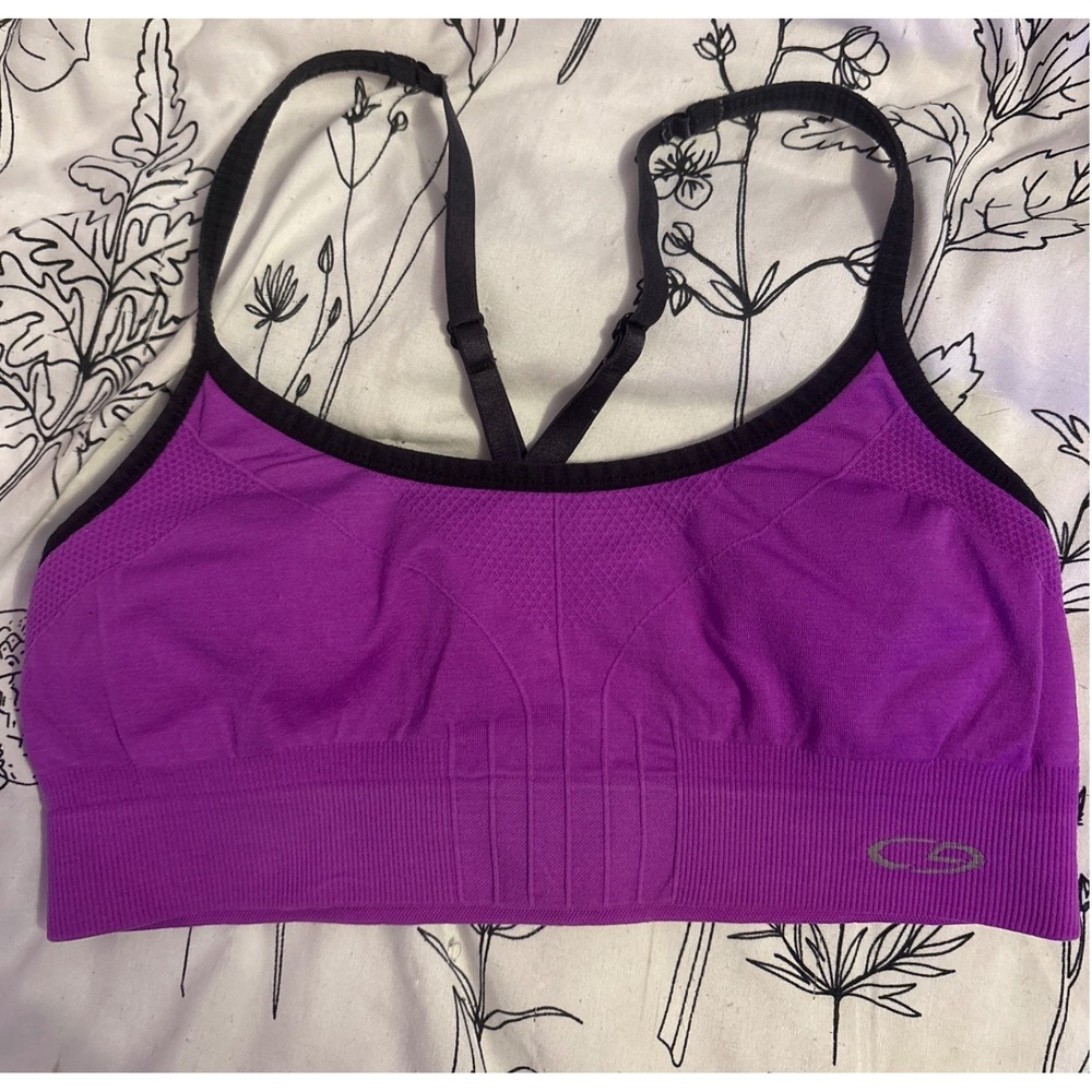 C9 by Champion Purple & Black Microfiber‎ Sports Bra, Size XS